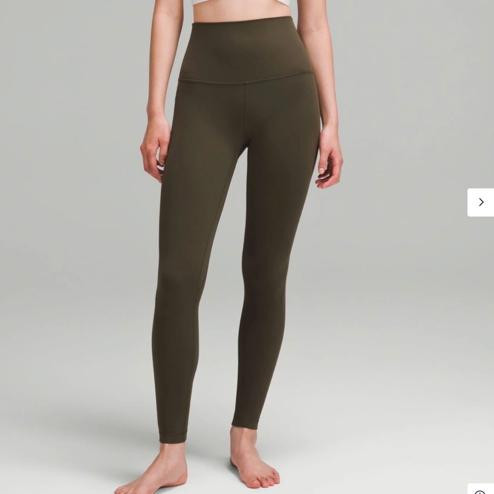 High-Rise Olive Green Women's Leggings